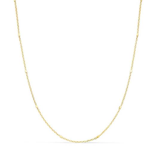 Cadena Maciza 18K Oro Amarillo – Estilo Forzado con Detalles en Cubos