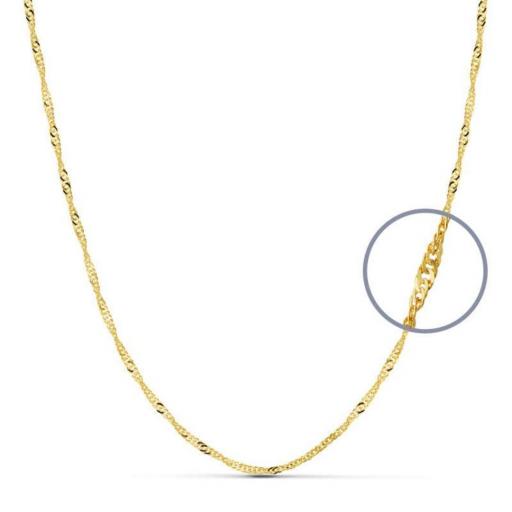 Cadena Singapur Maciza en Oro Amarillo 18K – Brillo Intenso con Grosor de 2 mm