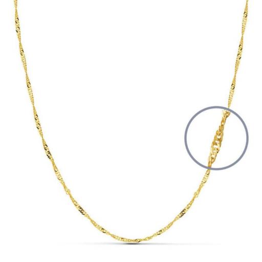 Cadena Singapur Maciza en Oro Amarillo 18K – Brillo con Personalidad