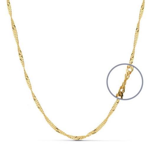 Cadena Singapur Maciza en Oro Amarillo 18K – Grosor de 2,5 mm