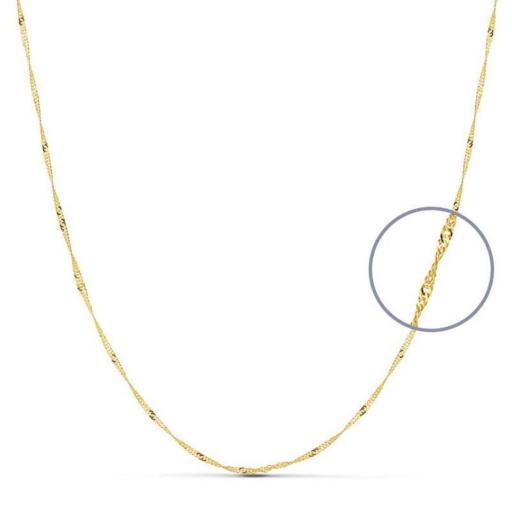 Cadena Singapur Maciza en Oro Amarillo 18K – Movimiento y Brillo Sofisticado