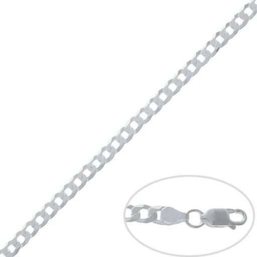 Cadena de plata 1 ley maciza BARBADA 60 cm [1]