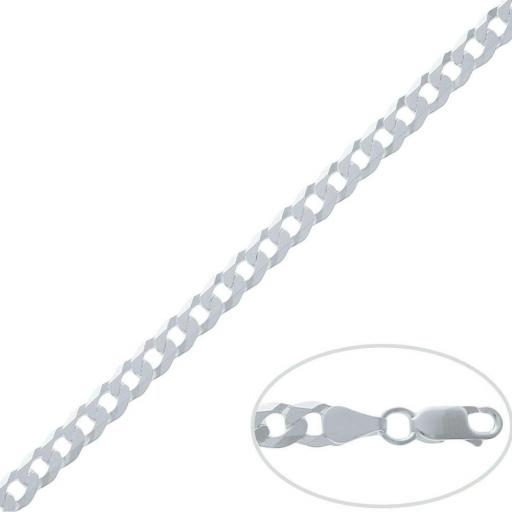 Cadena de plata 1 ley maciza BARBADA 60 cm [2]