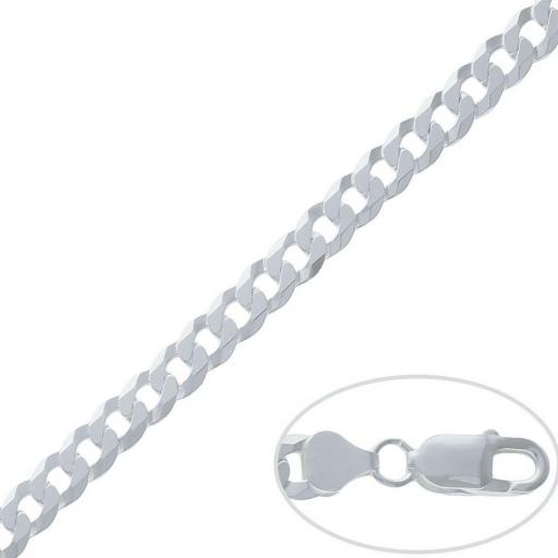 Cadena de plata 1 ley maciza BARBADA 60 cm [3]