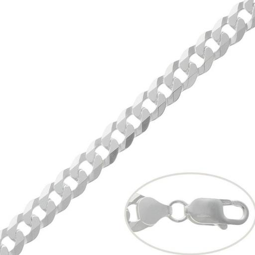 Cadena de plata 1 ley maciza BARBADA 60 cm [4]