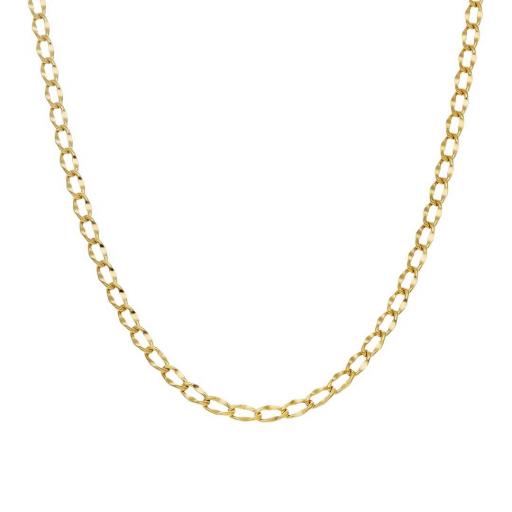 Cadena oro 18k hueca para mujer de 60 cm