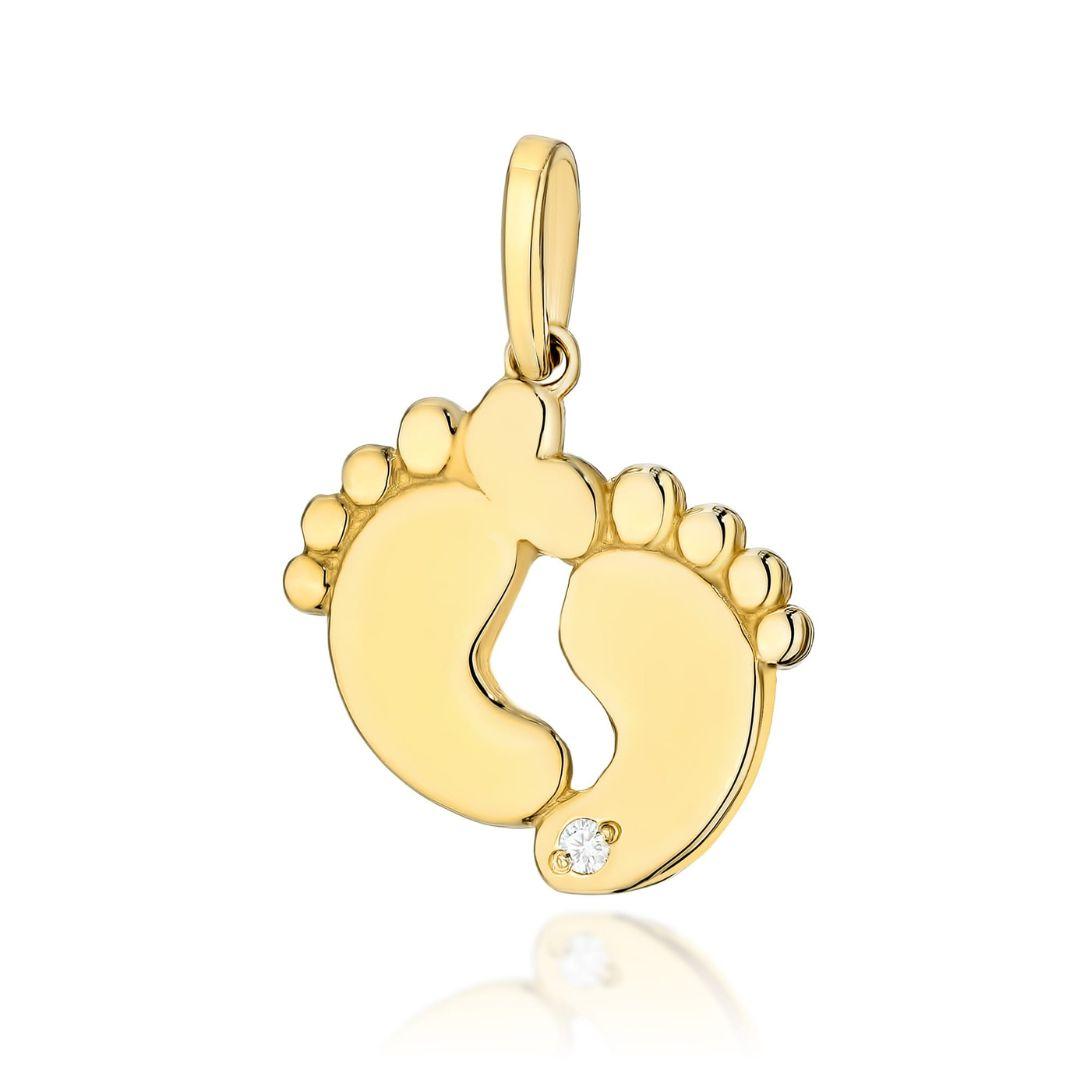 Colgante Amoretta Oro Amarillo 14K con Diamante 0,05 ct