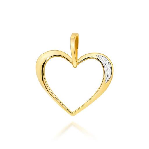 Colgante Corazón de Oro 14K con Diamantes – Un Detalle de Amor [0]