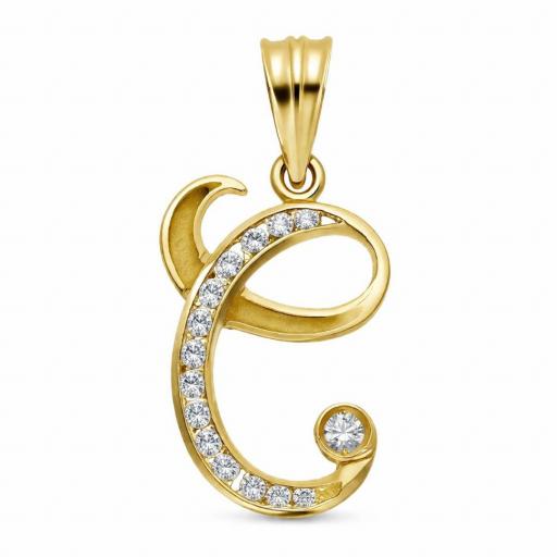 Colgante Letra Inicial en Oro 18K con Circonitas – Personalizado, Brillante y Elegante [2]