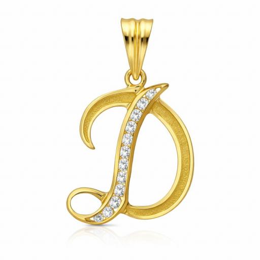 Colgante Letra Inicial en Oro 18K con Circonitas – Personalizado, Brillante y Elegante [3]