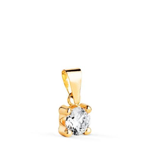 Colgante Oro 18K Circonita Punto de Luz en 4 Garras [0]