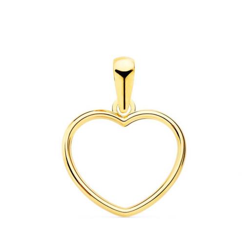 Corazón liso, elegante y sencillo colgante de oro 18k 