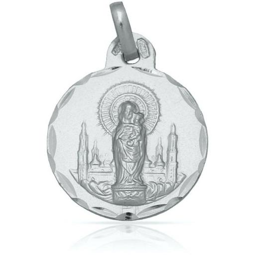  Colgante medalla de plata Virgen del Pilar 19 mm
