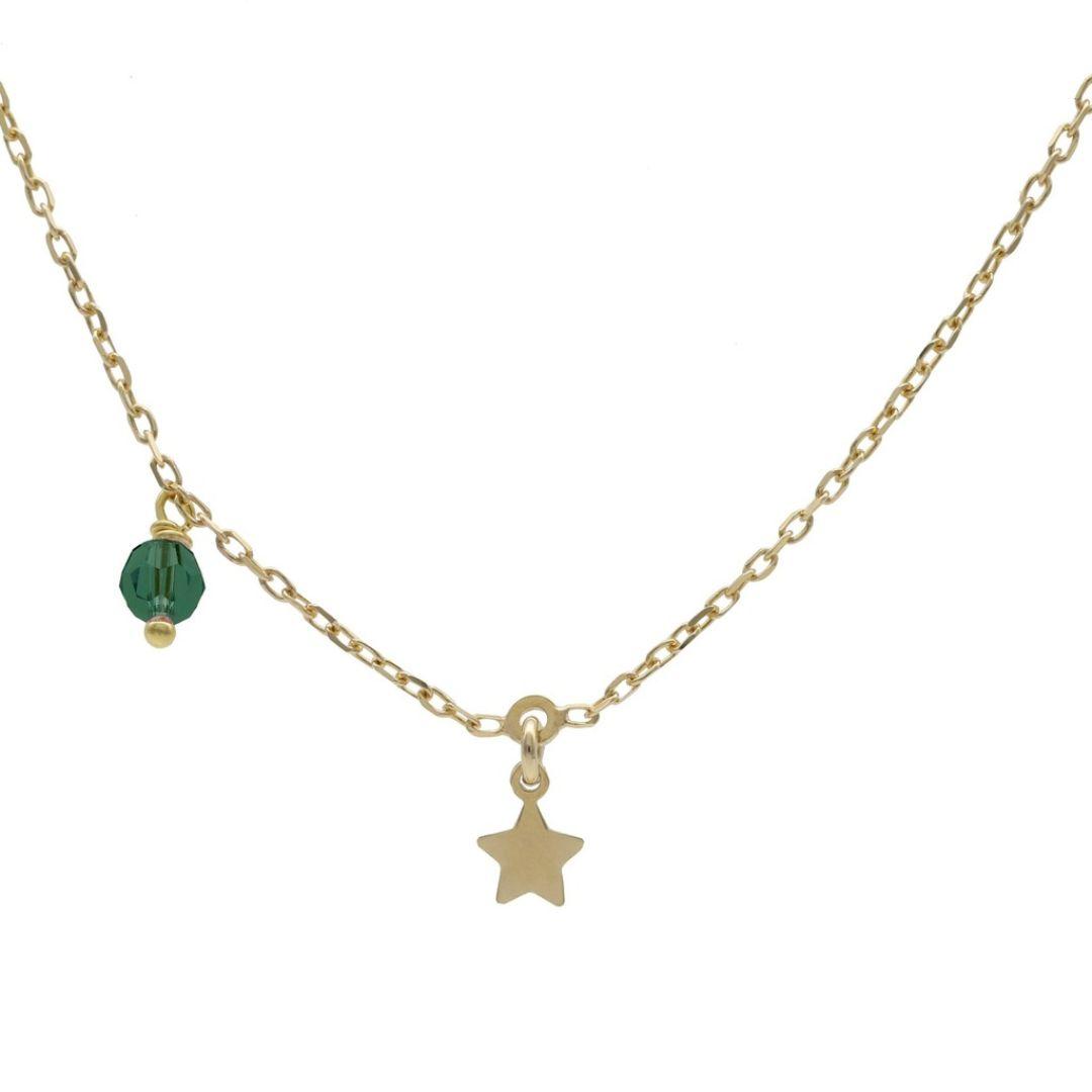 Collar Alice Star Green Drop en Plata bañada en Oro 18K – Victoria Cruz