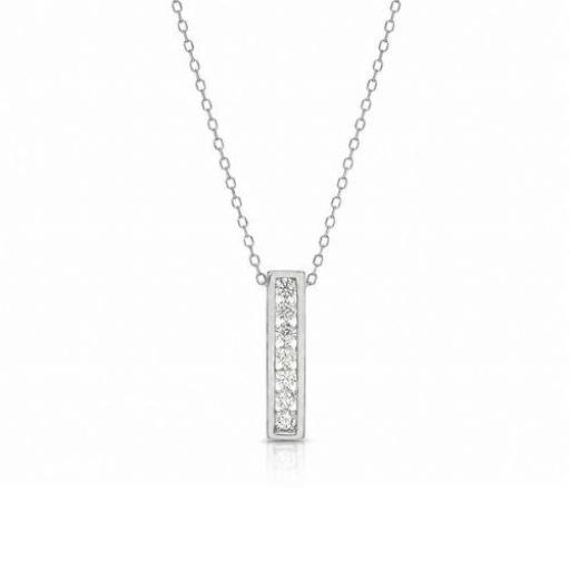 Collar Clásico en Plata de Ley con Barra de Circonitas Blancas – Elegancia Atemporal para Siempre [0]