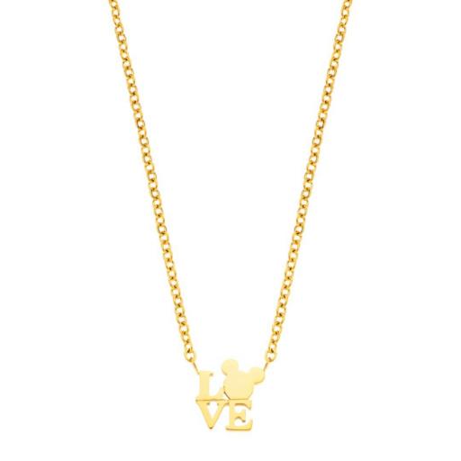 Collar Disney Love Mickey en acero dorado [0]