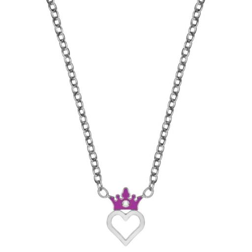 Collar Disney Princesas con Corazón en Acero Plateado [0]