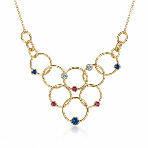 Collar Dorado de Círculos Entrelazados – Elegancia Moderna y Femenina