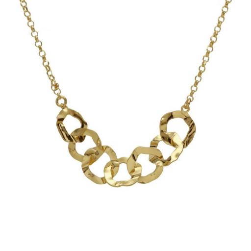 Collar Essence Circle Chain en Plata de Ley bañada en Oro 18K – Elegancia Texturizada