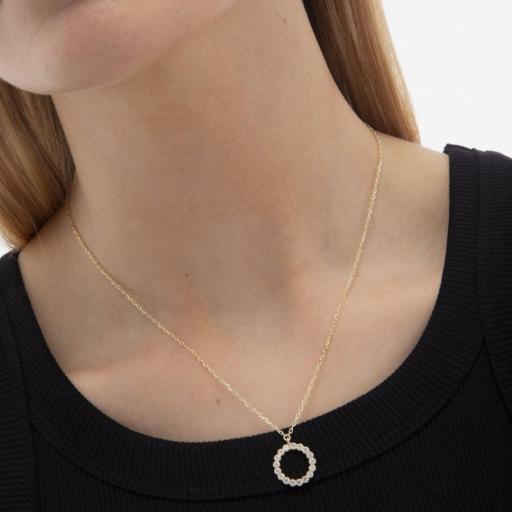 Collar Halo Rivière Circle en Plata bañada en Oro 18K – Victoria Cruz [1]