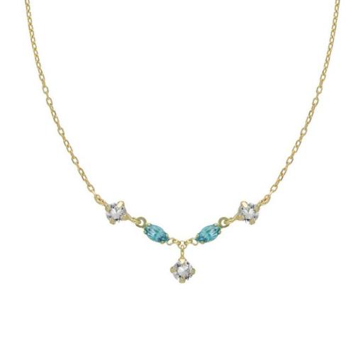 Collar Maisie Blue Sparkle en Plata bañada en Oro 18K – Delicado y Femenino [0]