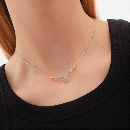 Collar Maisie Blue Sparkle en Plata bañada en Oro 18K – Delicado y Femenino [1]
