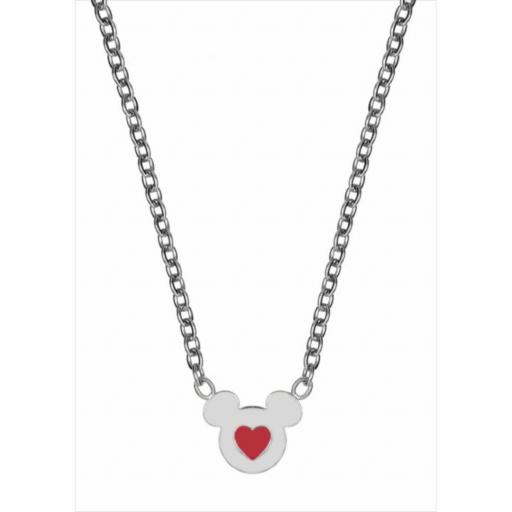 Collar Minnie con Corazón Rojo Disney en Acero Plateado – 43 cm [0]