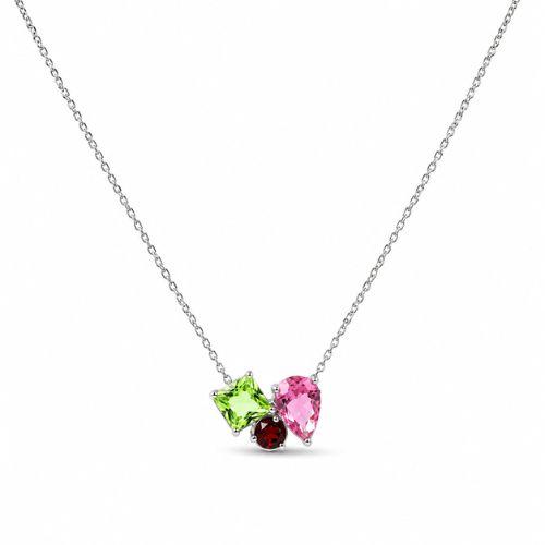 Collar Multicolor en Plata de Ley 925 con Circonitas Cristalinas – Elegancia Femenina