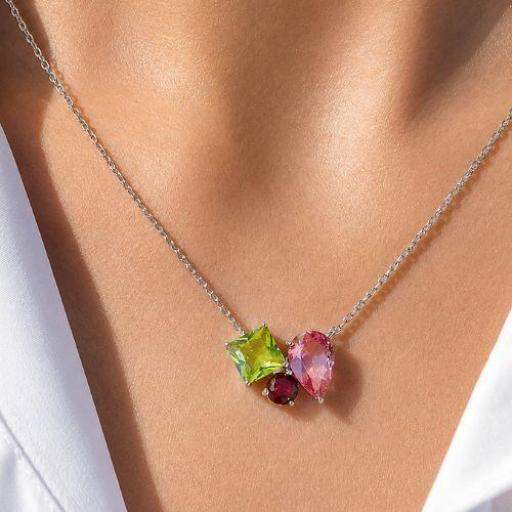 Collar Multicolor en Plata de Ley 925 con Circonitas Cristalinas – Elegancia Femenina [1]