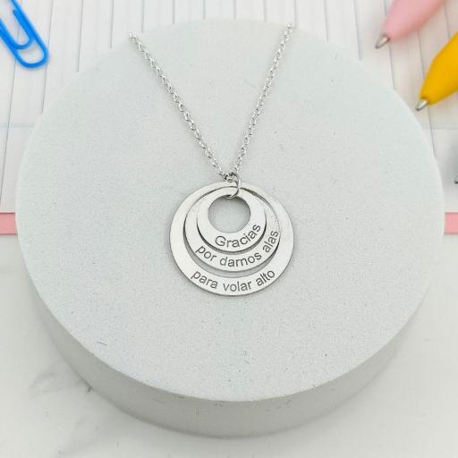 Collar de Plata 925 Personalizable – 3 Círculos Únicos para Iniciales, Nombres o Símbolos Especiales [1]