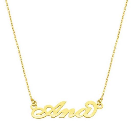  Collar de oro 18k personalizado de 3 letras