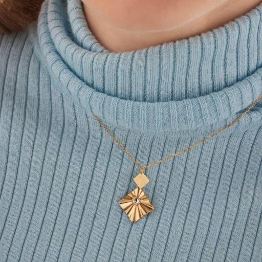 Collar rombo con cristal en Plata 925 bañada en Oro 18kt - Victoria Cruz [1]