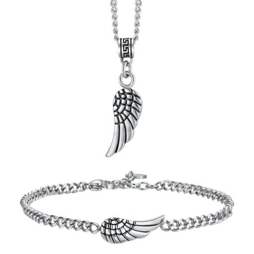 Pulsera de Acero Hombre con Adorno de Ala – Diseño Urbano y Masculino [2]