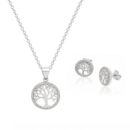 Conjunto Árbol de la Vida en Plata de Ley 925 – Elegancia simbólica con brillo atemporal | Joyas Mariposa Verde [0]