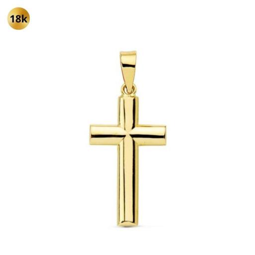 Cruz liso de oro 18k