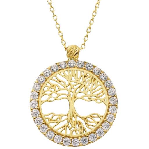 Gargantilla Árbol de la Vida Oro 18K con Circonitas – Para Mujer [0]