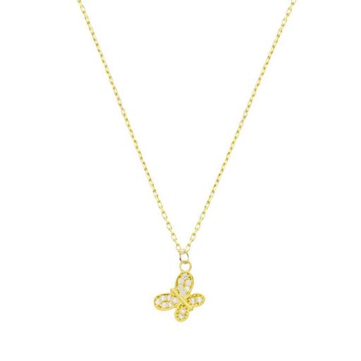 Gargantilla Oro 18K Mariposa con Circonitas [1]
