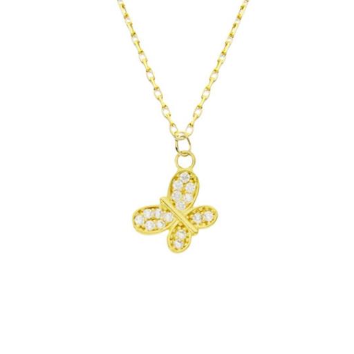 Gargantilla Oro 18K Mariposa con Circonitas [0]