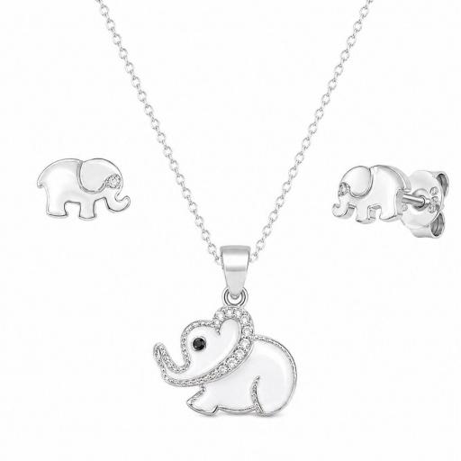 Juego Elefante en Plata de Ley – Dulzura y Encanto para Todas las Edades