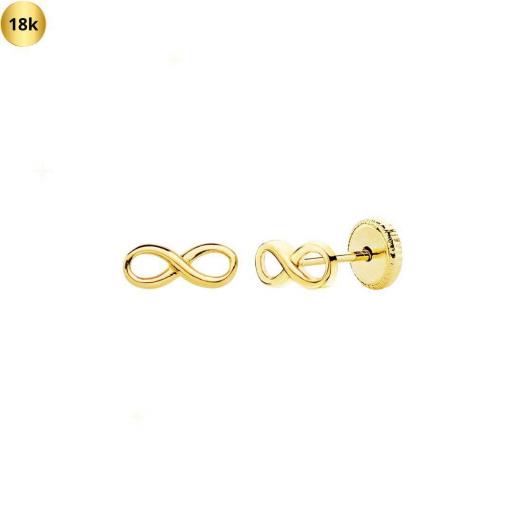 Pendientes de oro 18K en forma de infinito