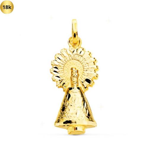 Medalla Virgen del Pilar de oro 18k de 26 mm