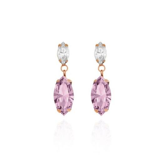 Pendientes Aqua Light Amethyst en Plata bañada en Oro Rosa 18K – Victoria Cruz