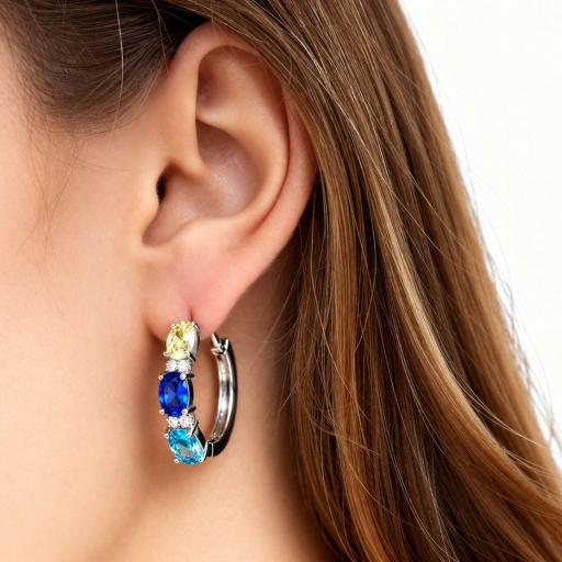 Pendientes Aro Plata con Circonitas Multicolor – Brillo Sofisticado [1]