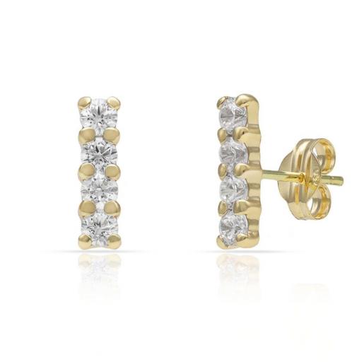 Pendientes Barra Oro 18K con Circonitas – Diseño Minimalista [1]