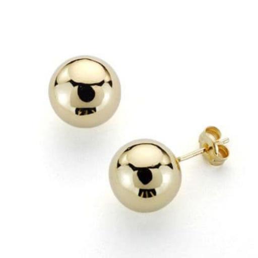 Pendientes Bola Lisa Oro Amarillo 9K – Brillo Puro y Minimalista