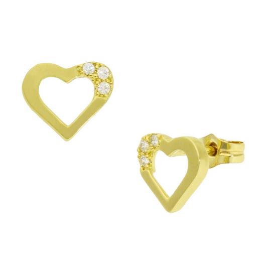 Pendientes Corazón Oro 18K con Circonitas [0]