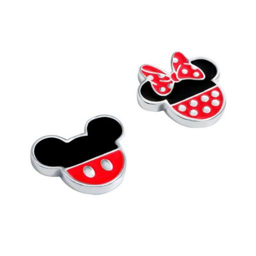 Pendientes Disney Minnie – Plata con esmalte rojo y negro [1]