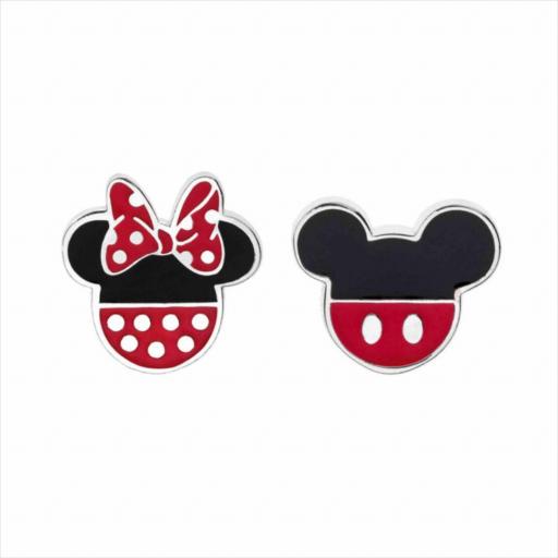 Pendientes Disney Minnie – Plata con esmalte rojo y negro