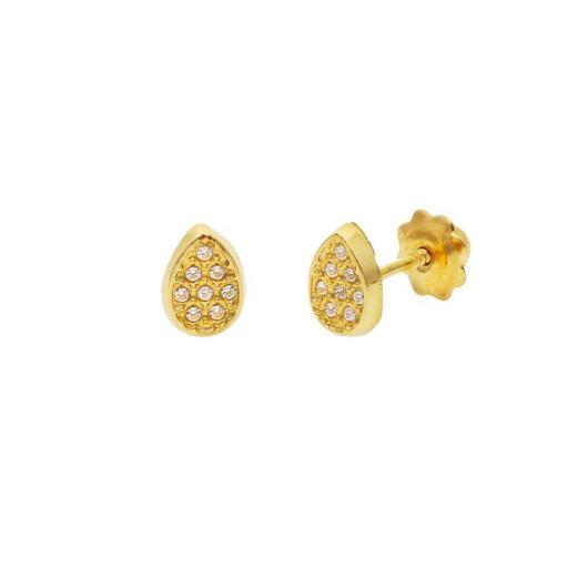  Pendientes GOTA con rosca en oro 18k