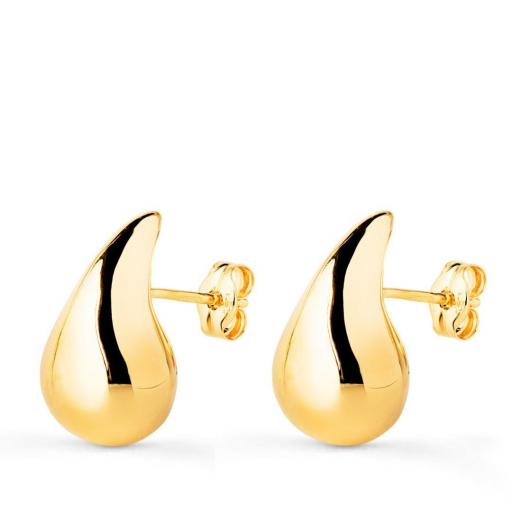 Pendientes Gota Lisa Oro Amarillo 9K
